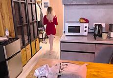 Wow, that 18 yo babe in swimsuit sucks and fucks hard, swallowing all cum!