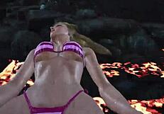 tk8 ryona lili in bikini mod showing big tits