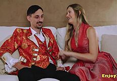 blonde cutie dives into muff licking and titty fucking with big tits!