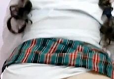 student with nice ass wets panties from orgasm after school and records video