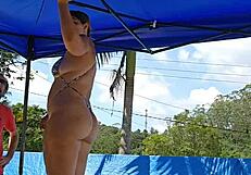 Wife Flaunts Tight Body In Pool, Husband Watches Silently