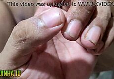 Amateur student visits his teacher at home, fucks her, cums on her face, and she squirts big while lying in the bedroom