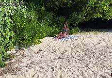 Pissed on a Skinny Babe's Wet Pussy on Public Beach - She Was Shocked!