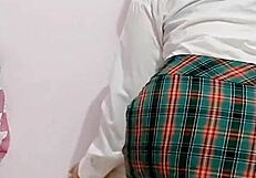 student with nice ass wets panties from orgasm after school and records video