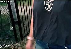 Wifey Flashing Big Tits on Public Street for Daring Thrills