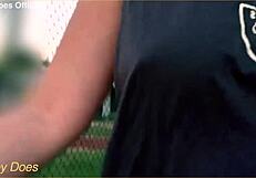 Wifey Flashing Big Tits on Public Street for Daring Thrills