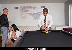 Milf Handles Kinky Threesome With Businessmen In Office