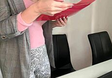 Stepmother Cumming in Condom While Stepson Watches in Office. Homemade Big Tits Roleplay Heats Up.