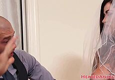 Big tit inked bride rides cock in cowgirl position