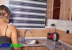 Beautiful Step Mother Shows Off Curvy Ebony Body