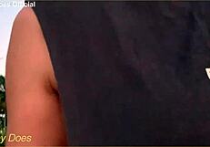 Wifey Flashing Big Tits on Public Street for Daring Thrills