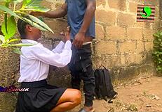 Intense Feelings with Lagos Schoolgirl in Anal Creampie Action