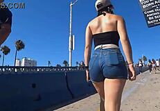 Big ass in shorts and jeans caught on candid camera
