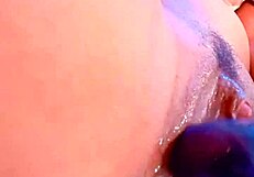 Morena with big ass squirts in shorts during virtual joi sex