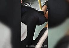 Mature Woman in Leggings Walking on the Street