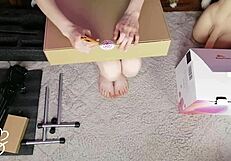 Sarah Sue Unboxes Fuck Machine for Skinny Petite Masturbation?