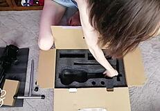 Sarah Sue Unboxes Fuck Machine for Skinny Petite Masturbation?