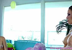 Prodomme babes pegging and fucking their sub - what a domination scene