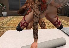 Lucas receives blowjob during big tits massage with tattooed woman