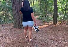 i saw her naked in the woods with big butt