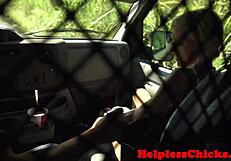 stranded petite teen dominated roughly in stranger's van with bdsm cowgirl action