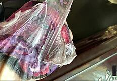 I observe slow motion of fresh tattoo skin peel.