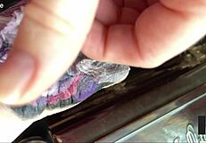 I observe slow motion of fresh tattoo skin peel.