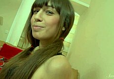 brunette young slut sade pleasures tight cunt with huge toy