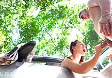 Drinking Urine Liters in Public, Caught in Risky Anal Creampie.