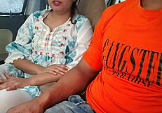 Cute Desi Indian Saara Bhabhi Takes Huge Dick in Risky Outdoor Car Fuck