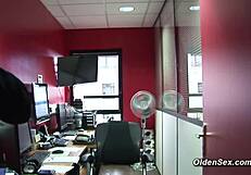 French business mature lady gets fucked at office with big cock
