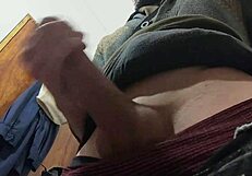 i hear the rain while masturbating with my big cock in the bathroom