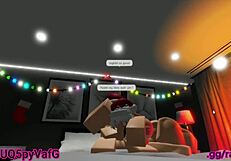 Santa's little 18+ helper bent over for rough game action.