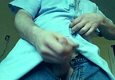 watch this hot guy masturbate and cum just for you, stroking his cock slowly