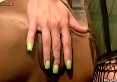 Redhead Lezdom Whips Bound Ebony Slave with Intense Emotion