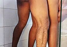 First time in bathroom with roommate.