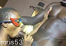 Ebony Amateur Submissive with Small Waist and Big Tits