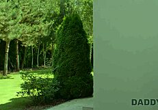 daddy4k young 18+ skinny girl was so nice so she showed her boyfriends stepdaddy what the real deepthroat is