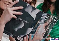 Three Lesbian Teachers Strapon Anal DP in Classroom