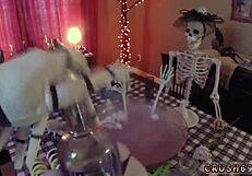 step mom and ally's step daughter almost caught by step dad