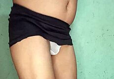 Wow, aroused in white thong!