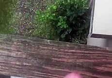 guy jerks off outdoors and cums