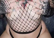 Goth Girlfriend Riding Vibrator Dildo To Intense Orgasm With Squirting