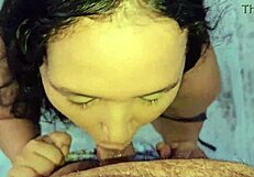 Man, this submissive milf just takes it all outdoors on the rooftop. Bricklayer dominates with facial and golden shower!