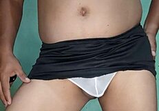 excited in white thong