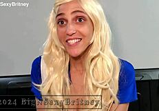 big britney licks balls in cheerleader cosplay striptease