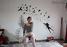 Milf feels sensual yoga instruction on her big ass