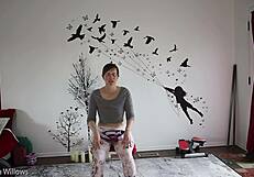 Milf feels sensual yoga instruction on her big ass