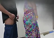 Telugu Maid landlord को big tits से tease करती है