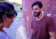 Damn, this cuckold grabbed a hung guy off the street to screw his wife!